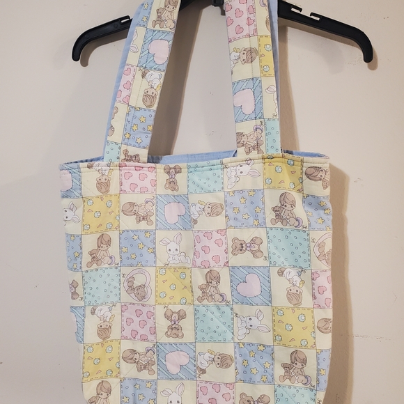 Precious Moments Handbags - Precious Moments Tote Bag Handmade Vintage Quilted Precious Moments Bag